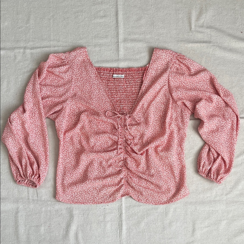 Abercrombie cinched v neck blouse